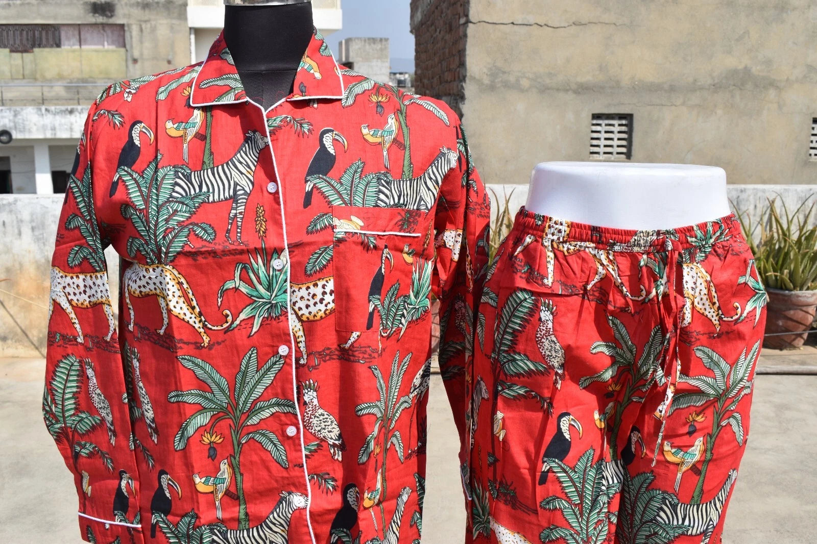 Printed night suit Sleepwear Relaxation outfit Pj Set Summer nightwear Dress