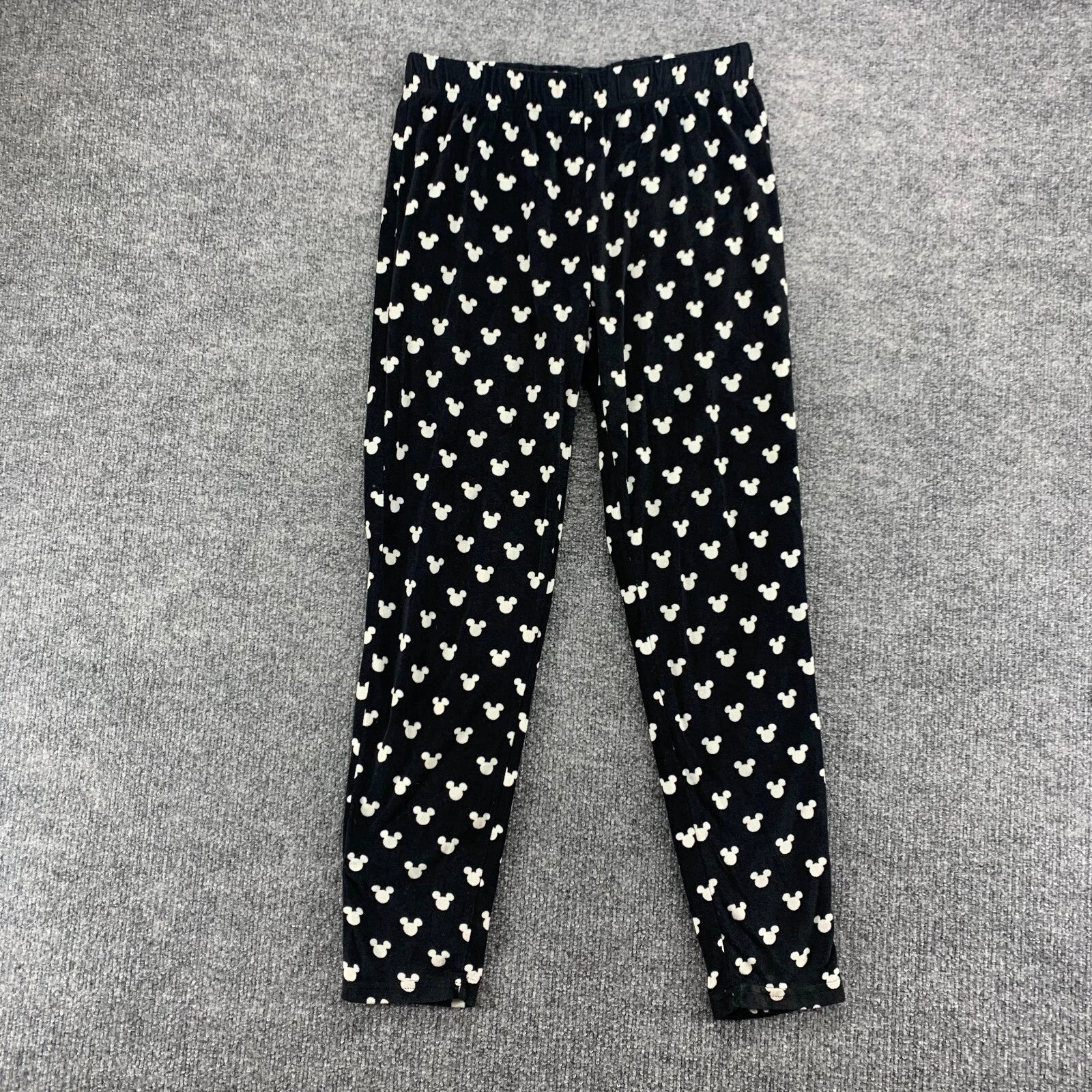 Disney Mickey Mouse Sleepwear Womens XS Black Stretch Pajama Top Pants Set