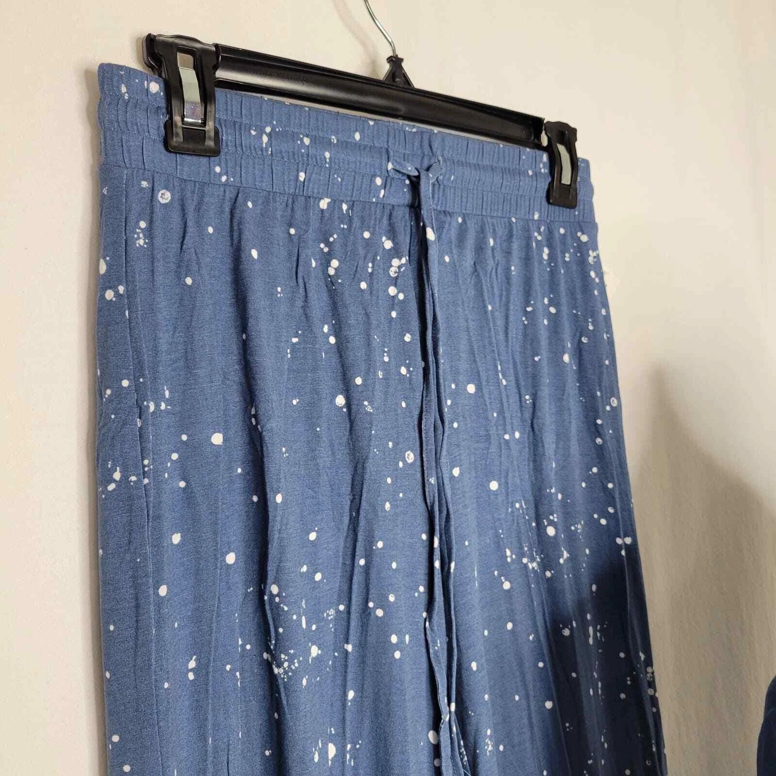 Jenni Notch-Collar Pajama Set Splatter Moonlight Blue NWT Size XS