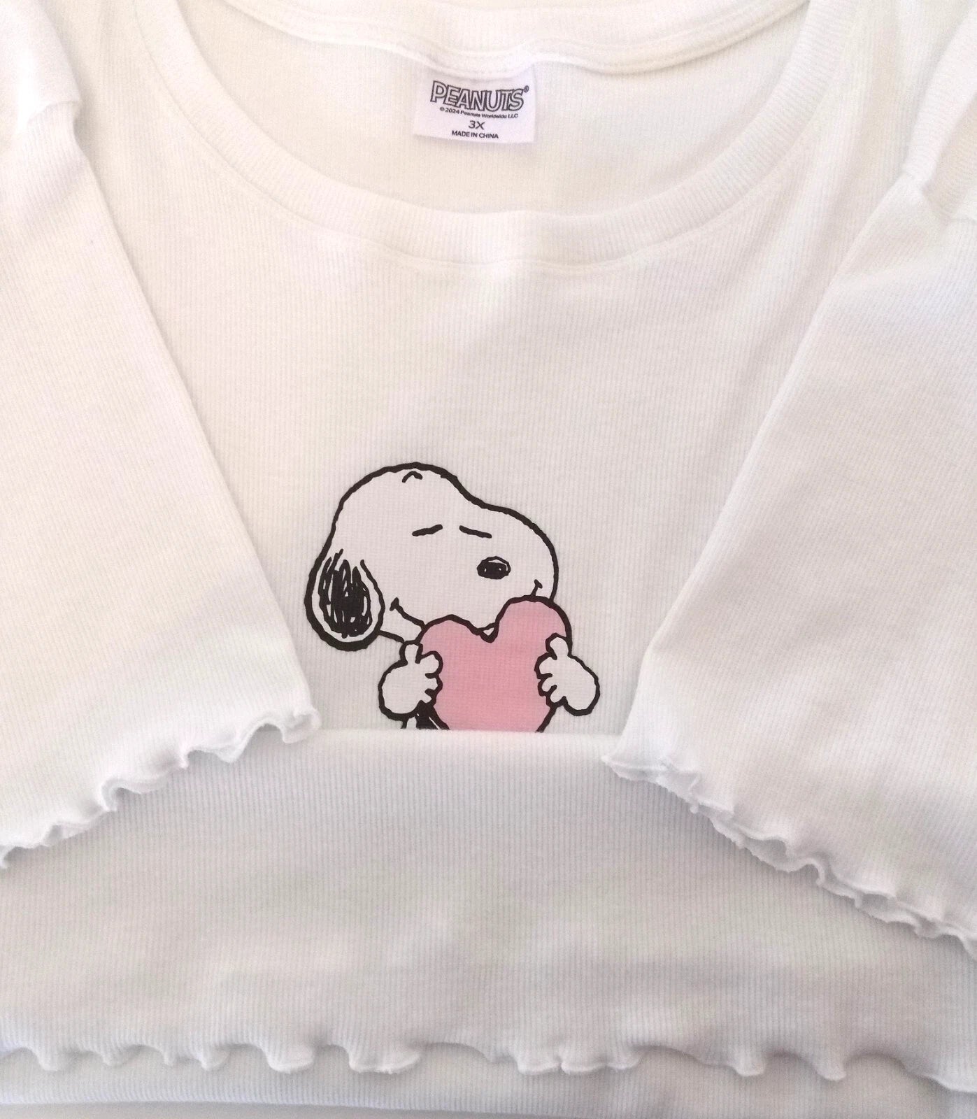 Snoopy Womens Size 3X Two Piece Pajama Set Pink White Stripe Short