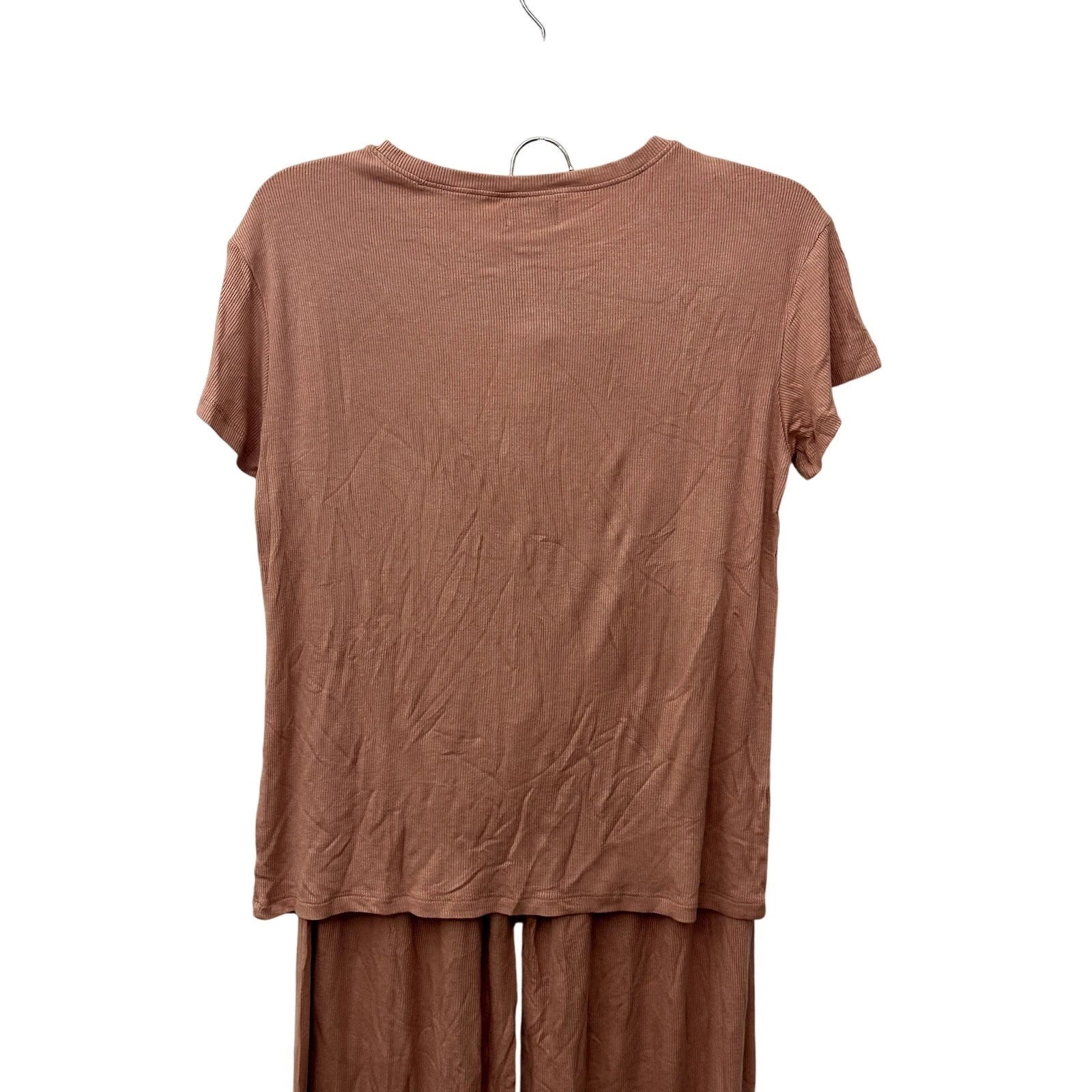Nordstrom Pajama Set Ribbed Short Sleeves Drawstring Mauve Pink Women's XS NWOT