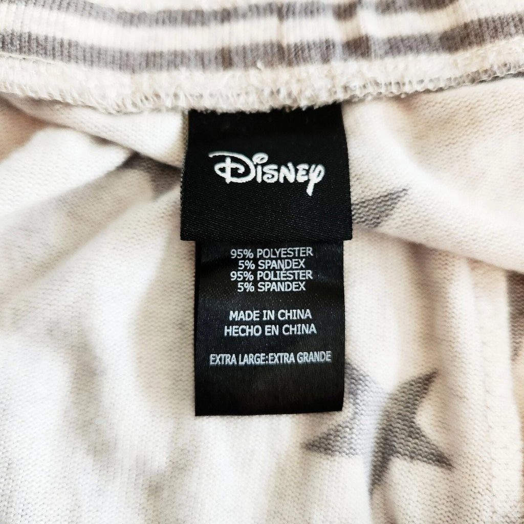 Disney Mickey Mouse Print Women's 2 Piece Pajama Set Grey Black Size XL