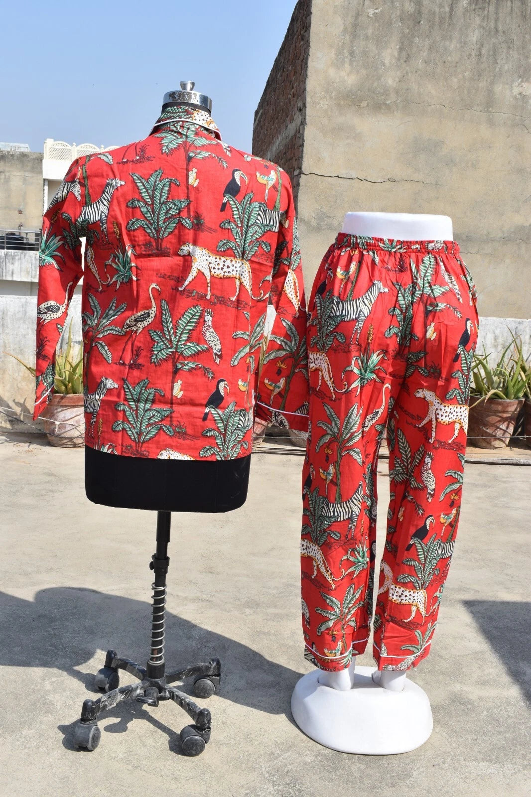 Printed night suit Sleepwear Relaxation outfit Pj Set Summer nightwear Dress
