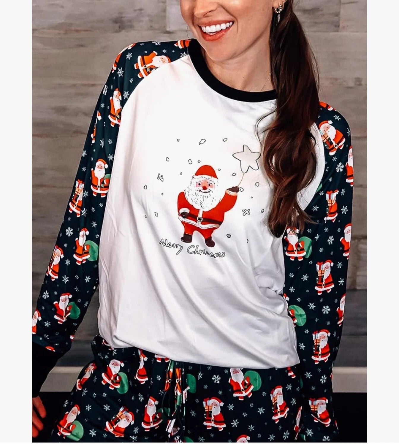 Christmas Pajamas for Women, Long Sleeve Holiday Pjs Printed Matching Sleepwear