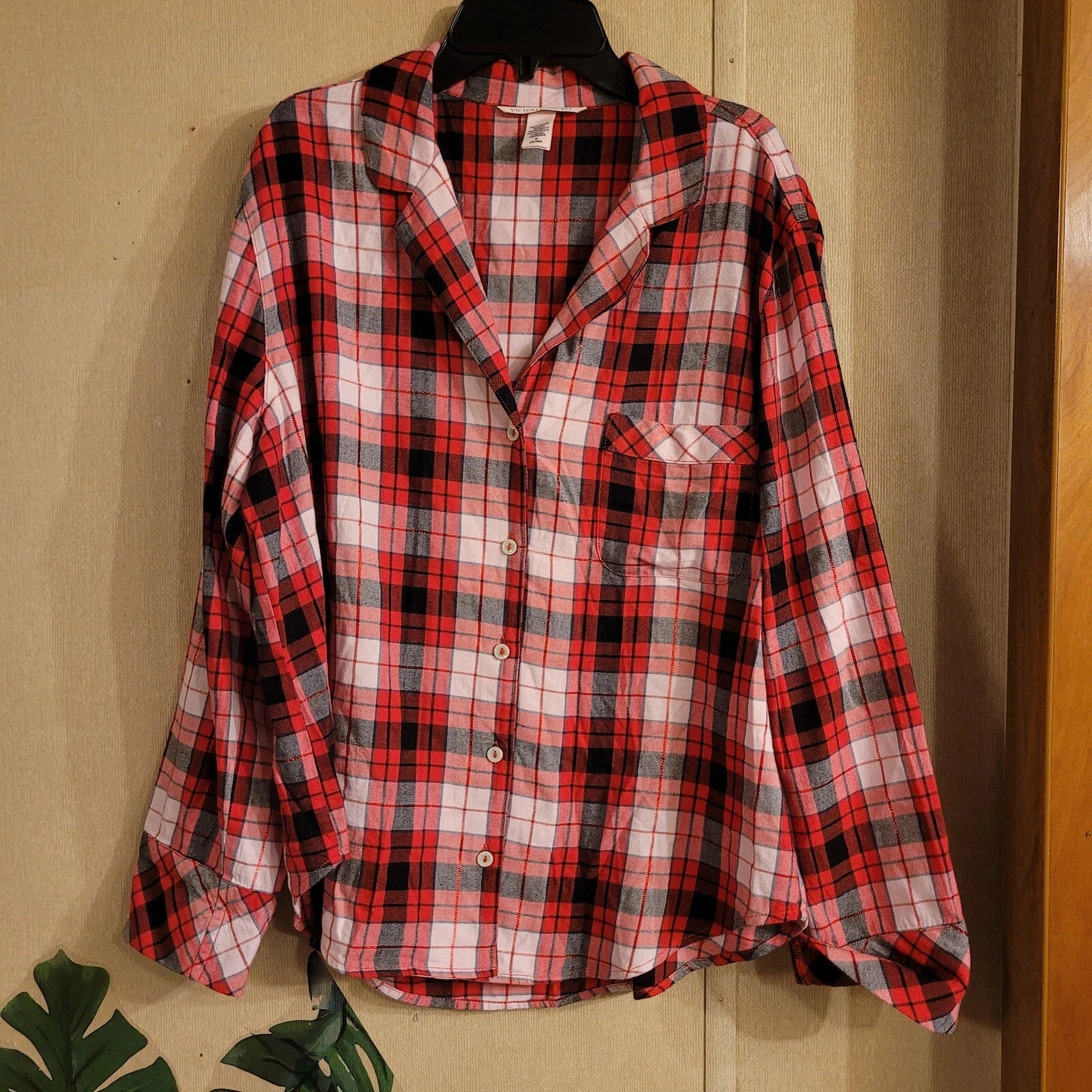 Victoria's Secret Dream Tartan Plaid Pajama Set Red Medium 2pc Pant Set Holiday
