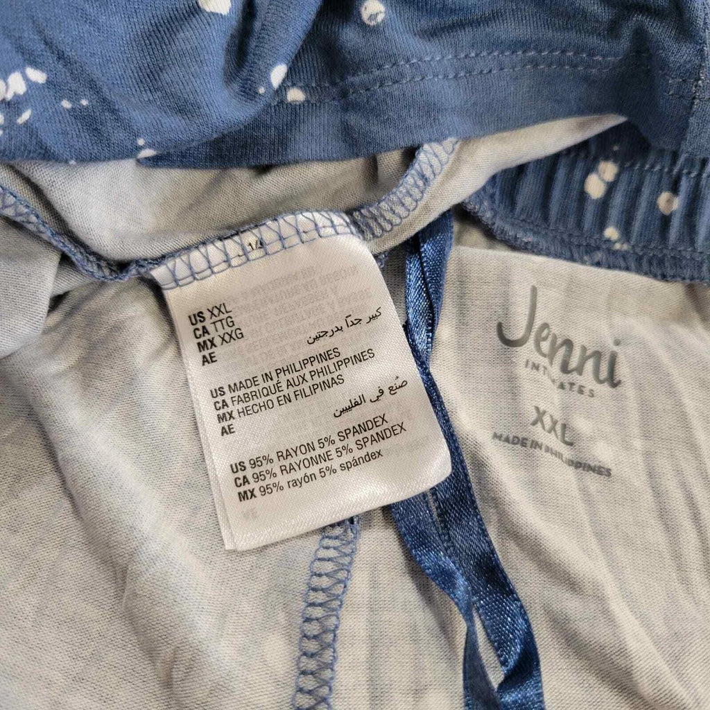 Jenni Notch-Collar Pajama Set Splatter Moonlight Blue NWT Size XXL