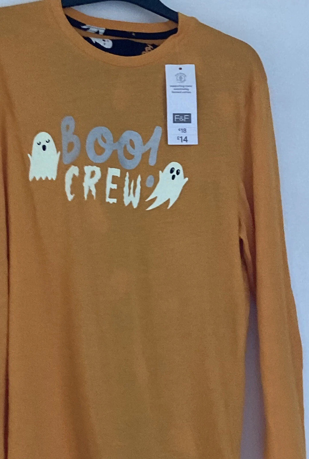 LADIES F&F ' BOO CREW ' HALLOWEEN GHOST LONG SLEEVE LONG LEG PYJAMAS BNWT XL