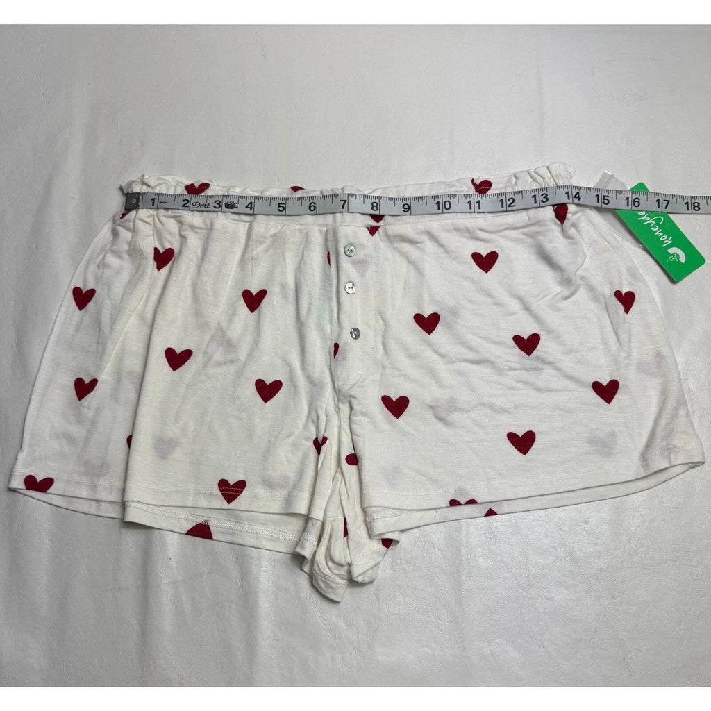 New Honeydew Intimates All American Shortie Set Ivory Hearts Size S