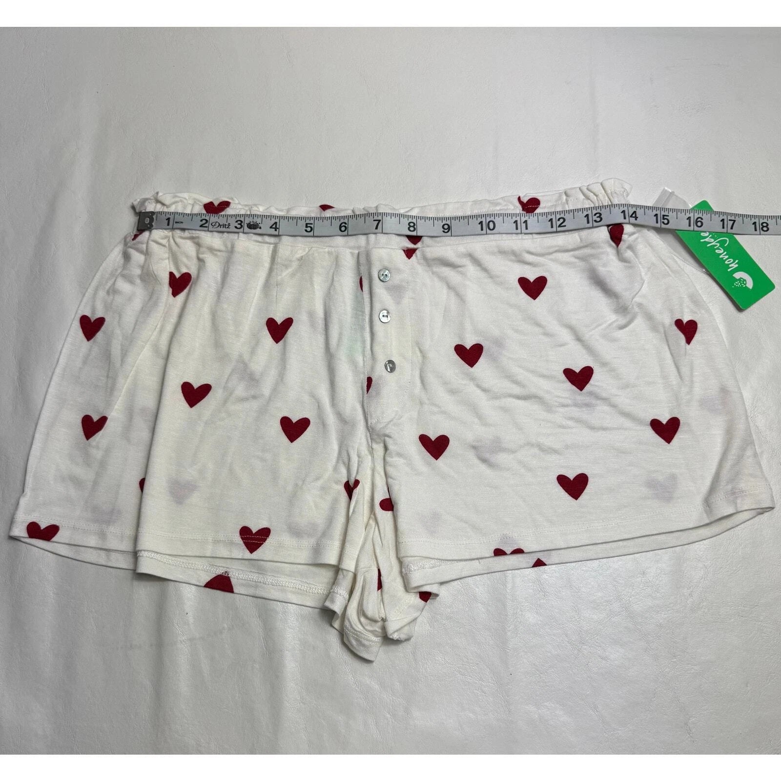 New Honeydew Intimates All American Shortie Set Ivory Hearts Size S