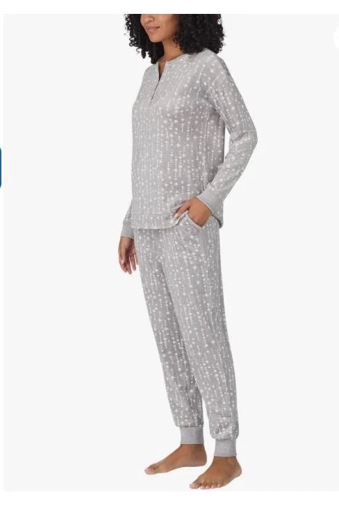 Nautica Women's 2 Piece Fleece Pajama Sleepwear Set, grey, XS (1019)