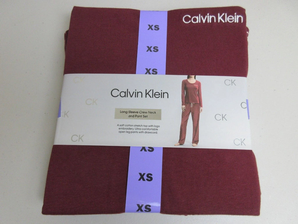 Calvin Klein Women's Long Sleeve Crew Neck Top and Pant Set Size XS - Red (NWT)