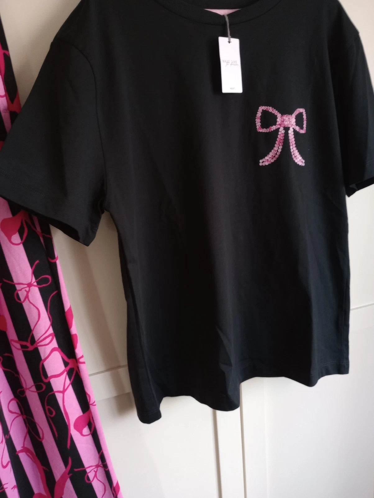 BNWT Next Black Pink Pyjamas Medium Tall