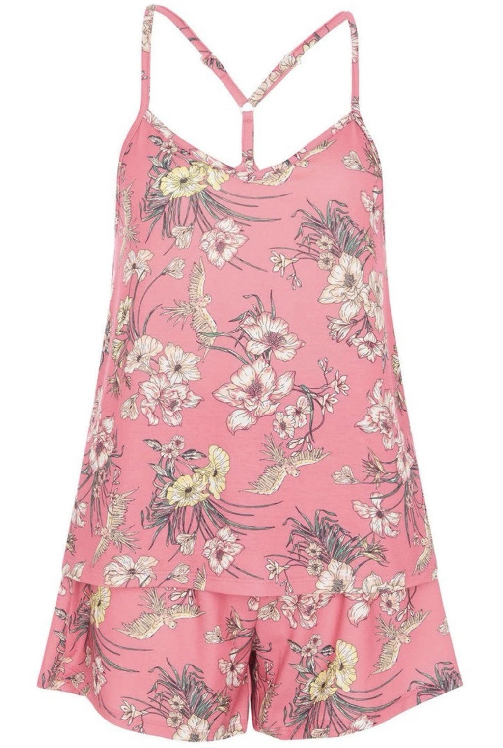 Bon Marche Tropical Print  Soft Touch Pyjama Shorts Set Camisole Top 20/22 BNWT