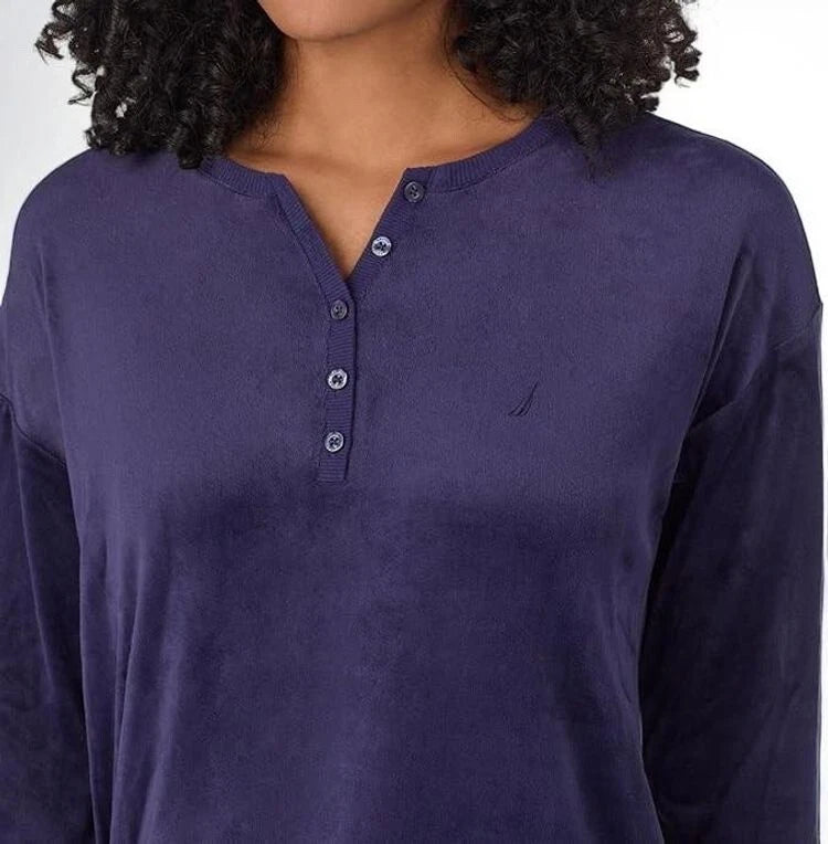 Nautica Women's 2 Piece Fleece Pajama Sleepwear Set, XL