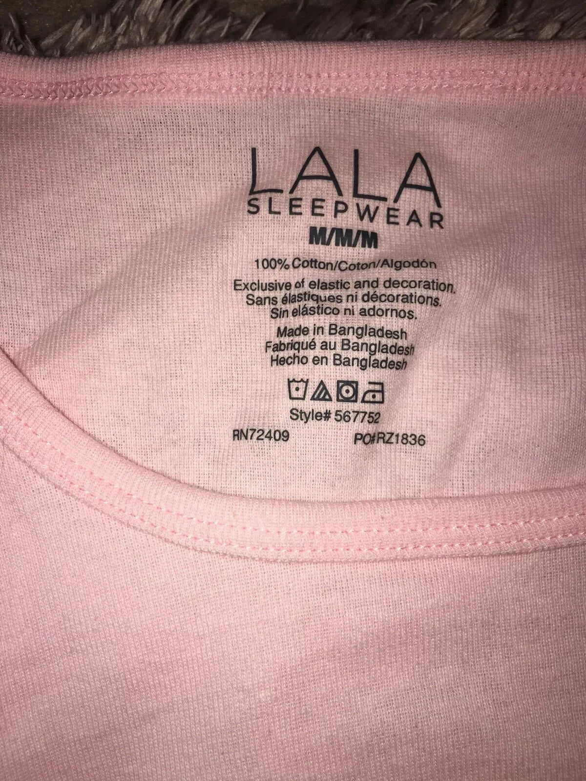 Lala Sleepwear Sequin Panda Pjs Tank Top & Shorts Pink Size:M NEW