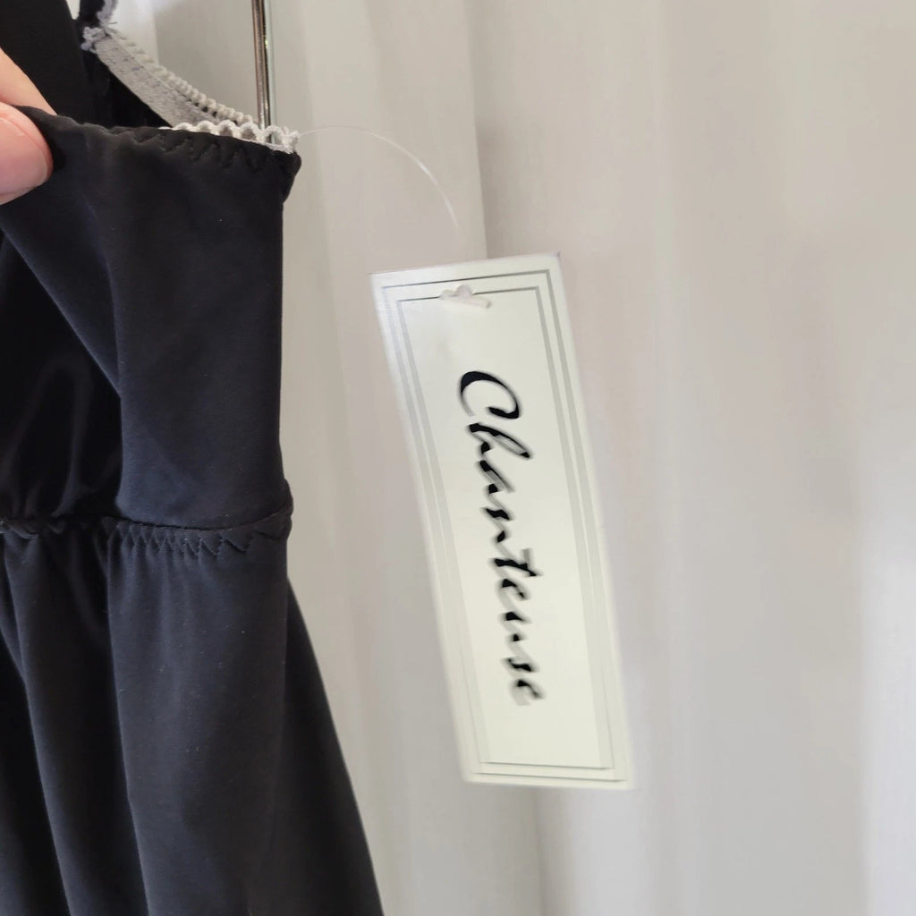 Chanteuse Black and White Pajama Top and Pants, M, NWT
