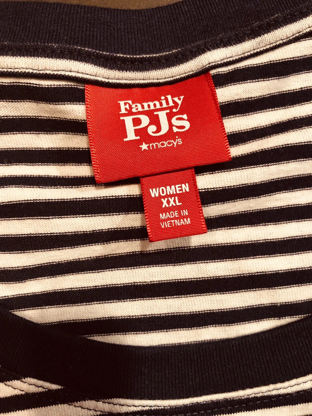 Family PJs Women Stripe Shirt with Multi Colored Trees Bottom Set By Macy’s