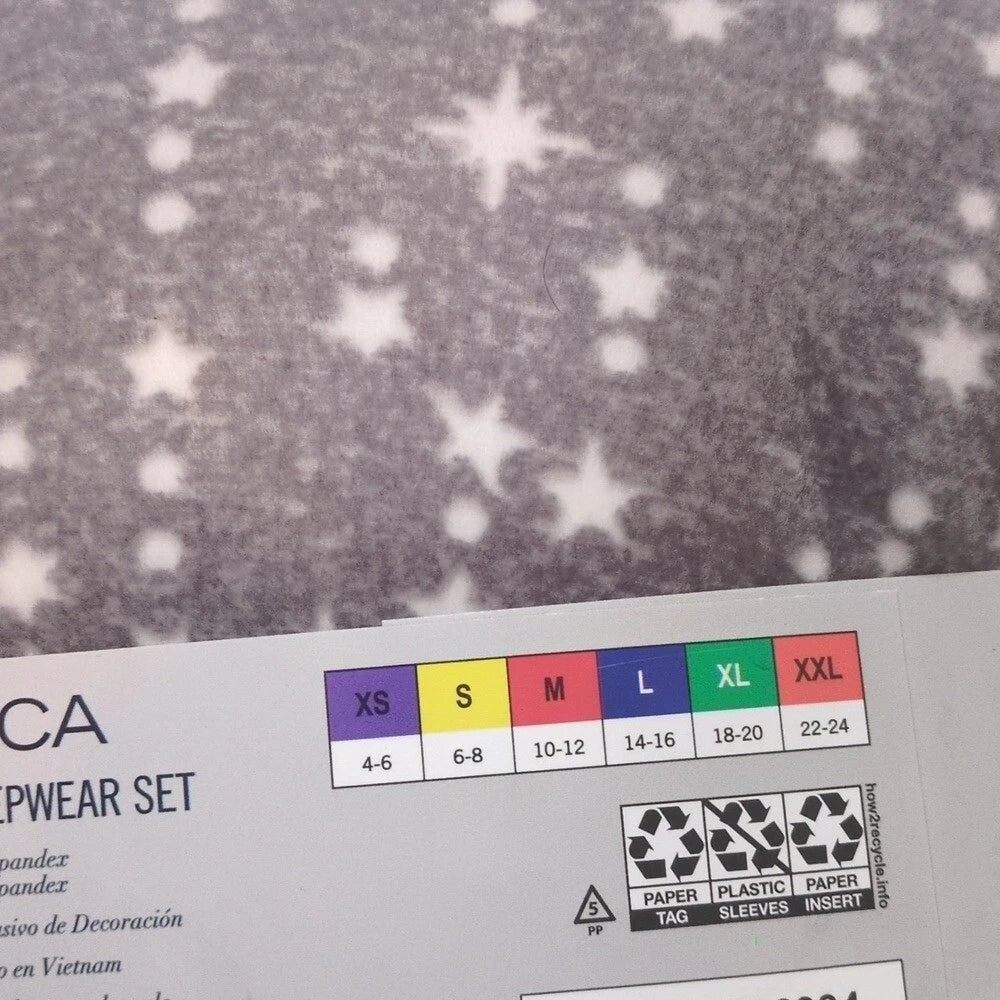 Nautica Women's Gray Stars Cozy Soft Sleepwear Pajama Set Size XL