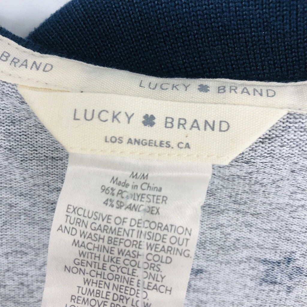 Lucky Brand 4 Piece Women Gray Star Polyester Nightwear Pajama Set Medium Soft