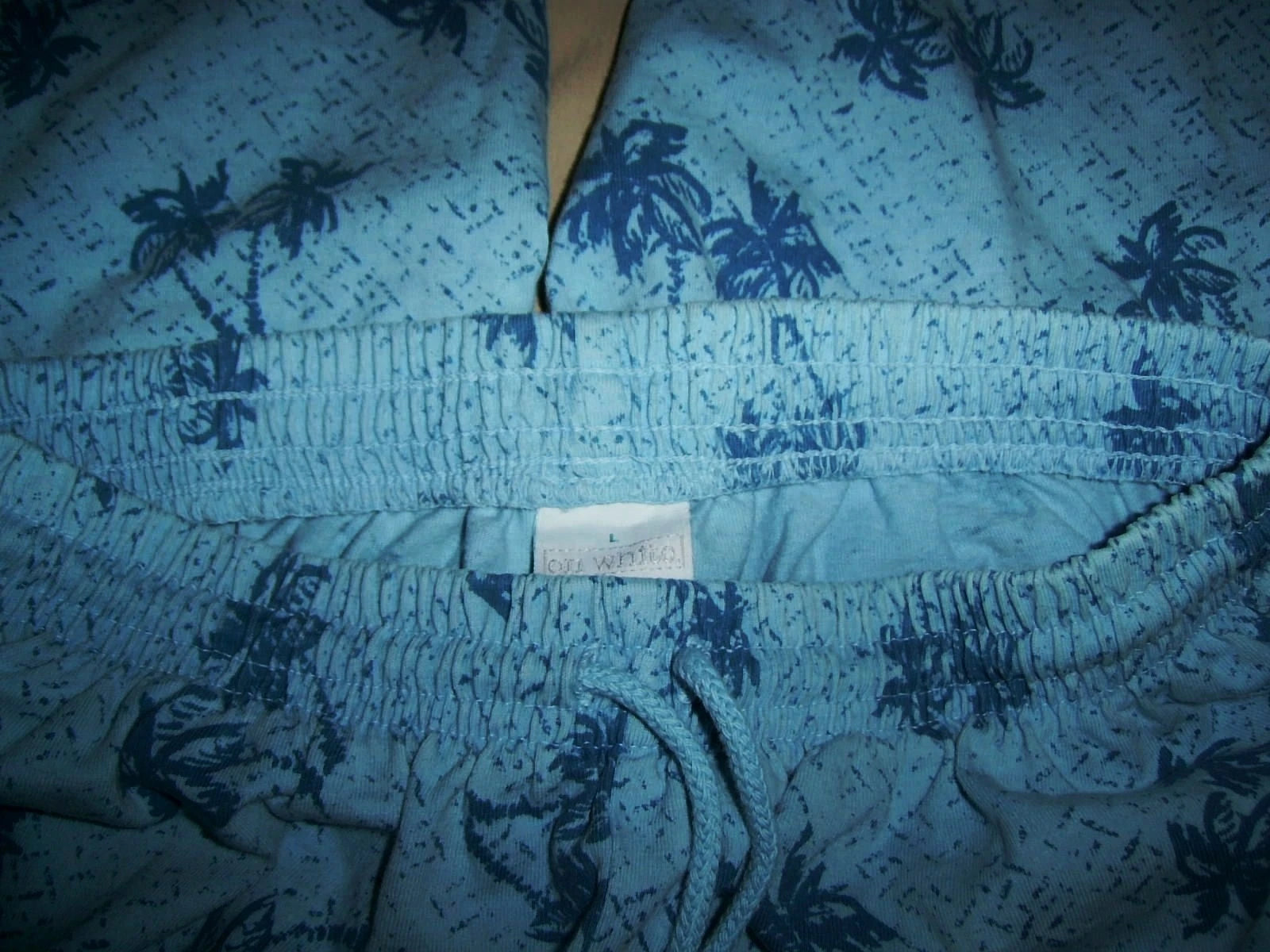 ON WHITE Adorable BLUE PAJAMAS Mismatched Sizes SMALL TOP & LARGE BOTTOMS Fun!!