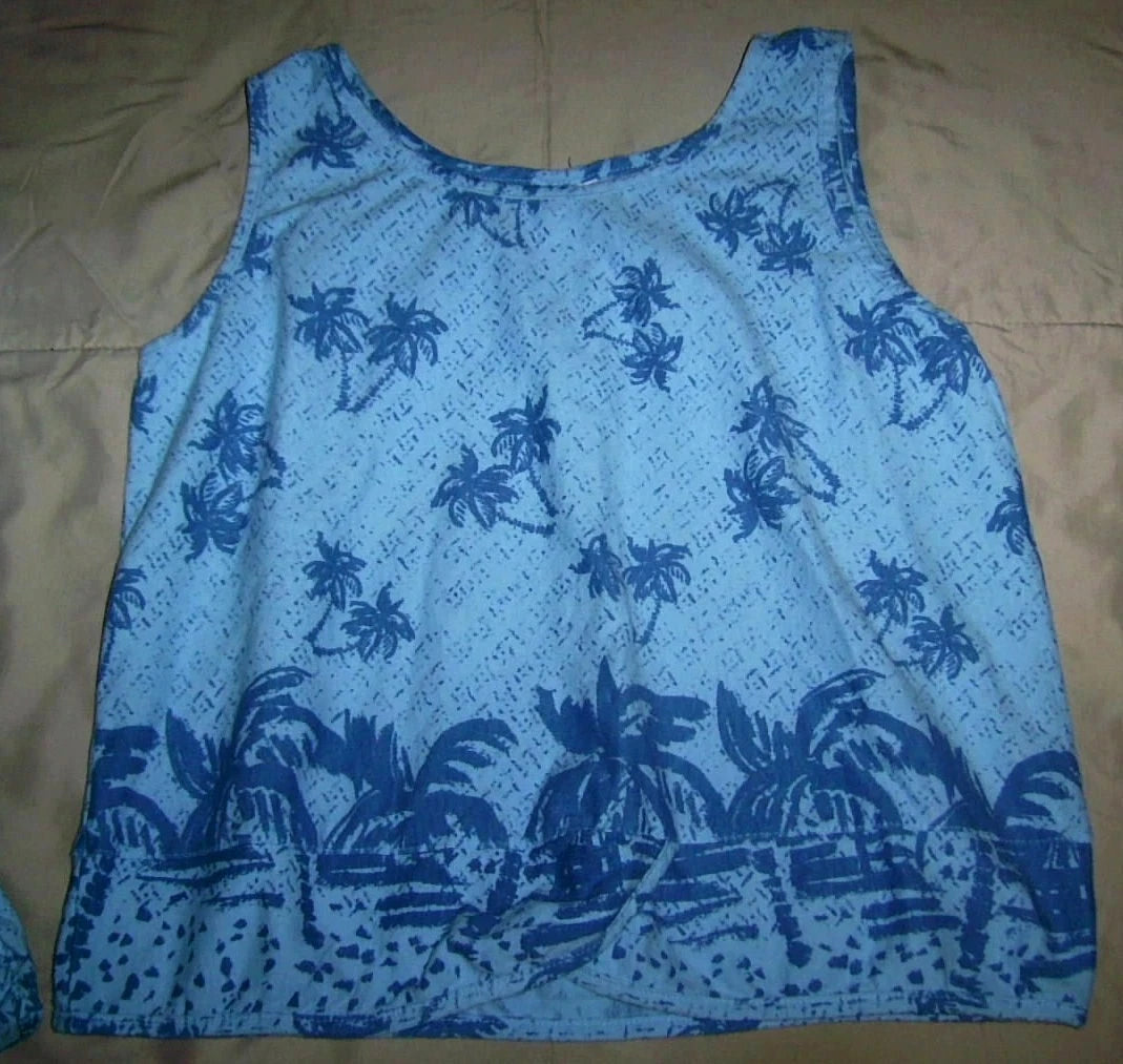ON WHITE Adorable BLUE PAJAMAS Mismatched Sizes SMALL TOP & LARGE BOTTOMS Fun!!