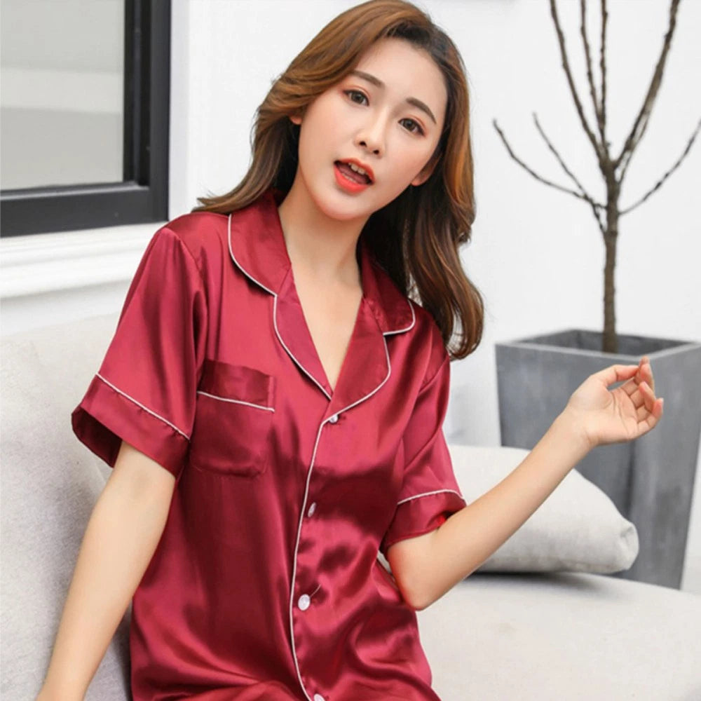 Silk Nightgowns Women Silk Pajamas Women Sleepwear Set Women Pajamas Set