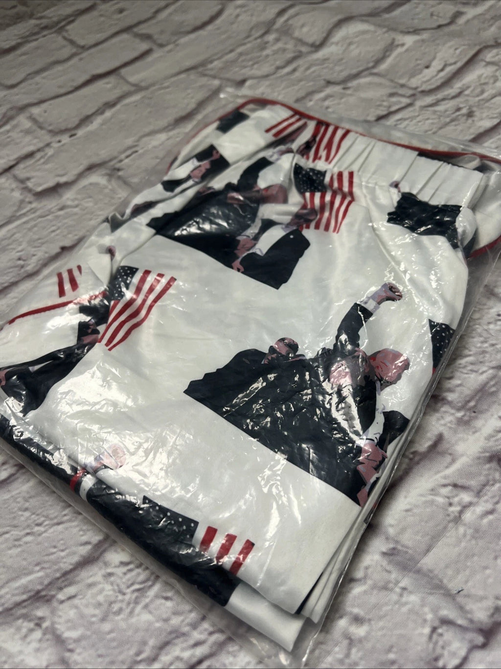 American Flag president Fight Pajamas Set Shorts NEW Small