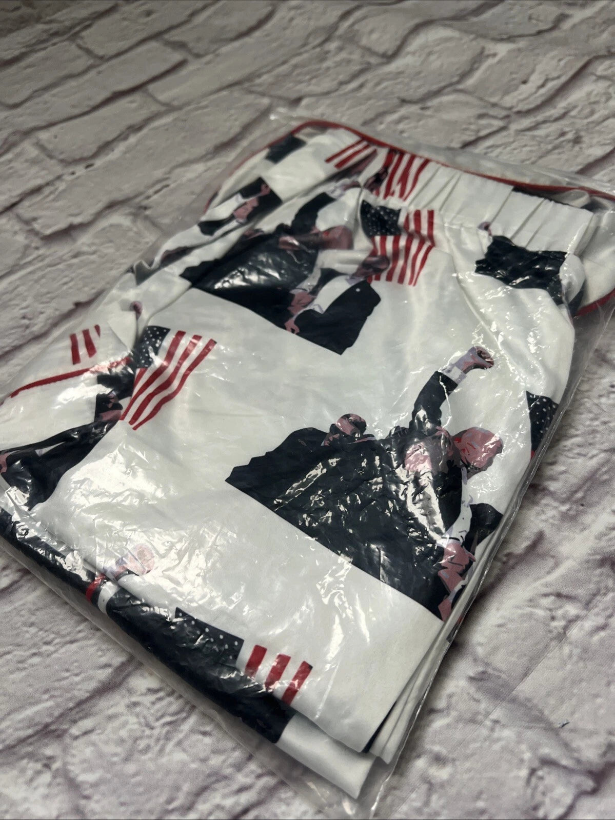 American Flag president Fight Pajamas Set Shorts NEW Small