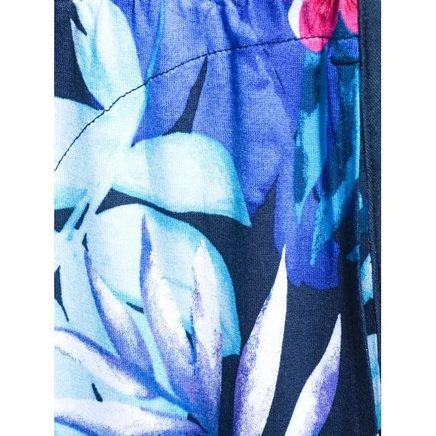 -2 PCS SECRET TREASURES NAVY BLUE FLORAL LONG JOGGER PANTS POCKETS & NAVY TOP 3X