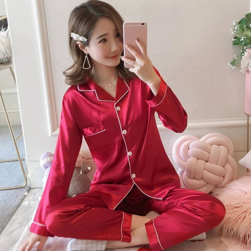 Silk Nightgowns Women Silk Pajamas Women Sleepwear Set Women Pajamas Set