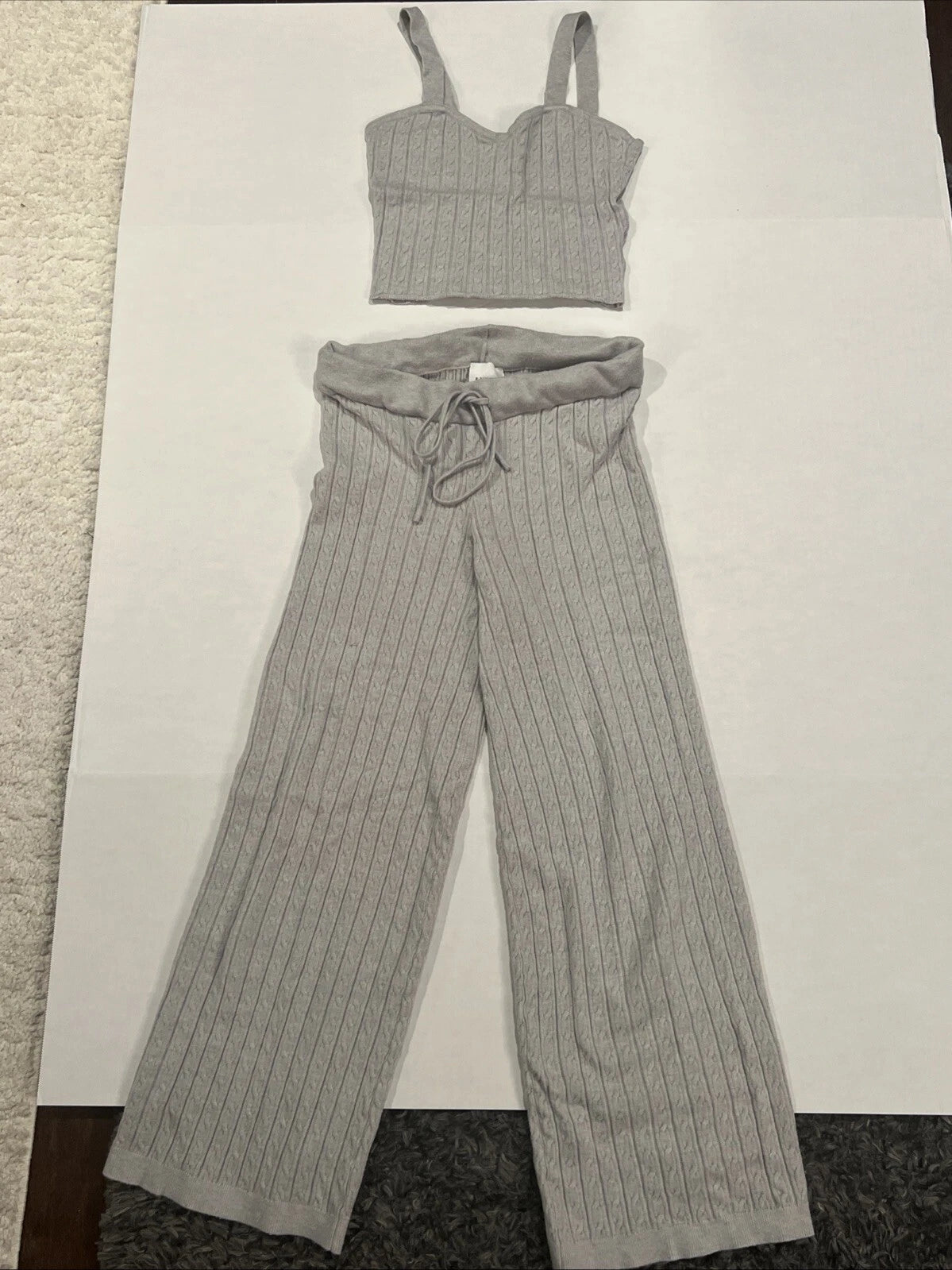 Pink Rose Pajama Grey Set