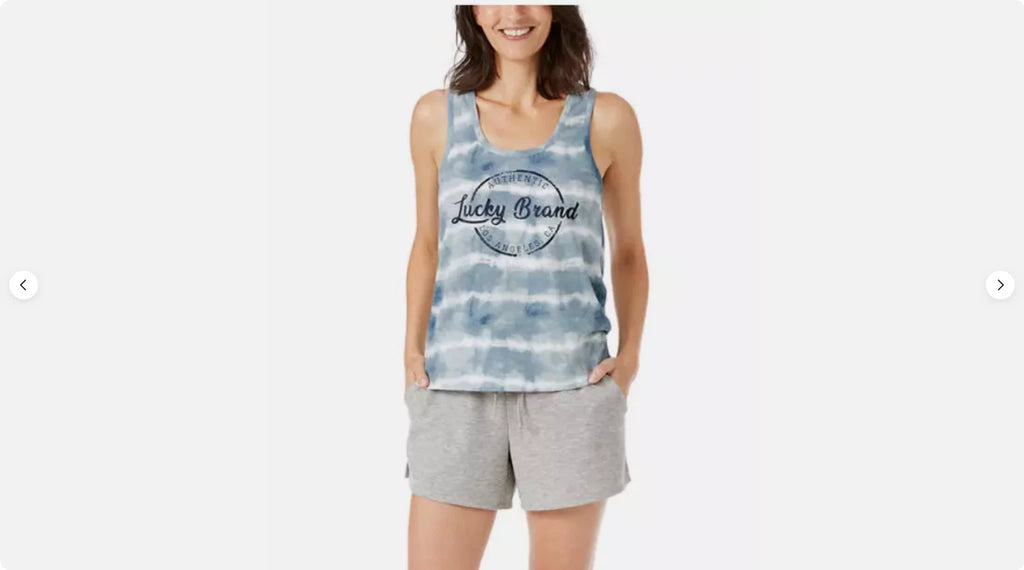 Lucky Brand Women's 3 Piece Short Sleep Set (Heather Grey, Size Small) NWT