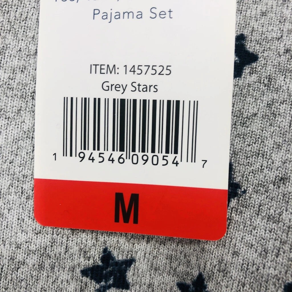 Lucky Brand 4 Piece Women Gray Star Polyester Nightwear Pajama Set Medium Soft