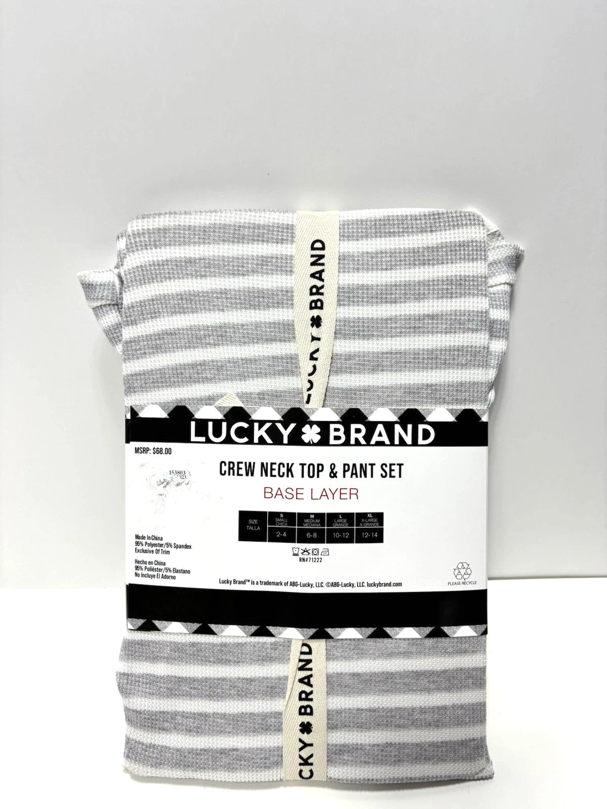 Lucky Brand PJ Set Small Crew Neck Top Pants Cozy Warm Thermal Base Layer Lounge
