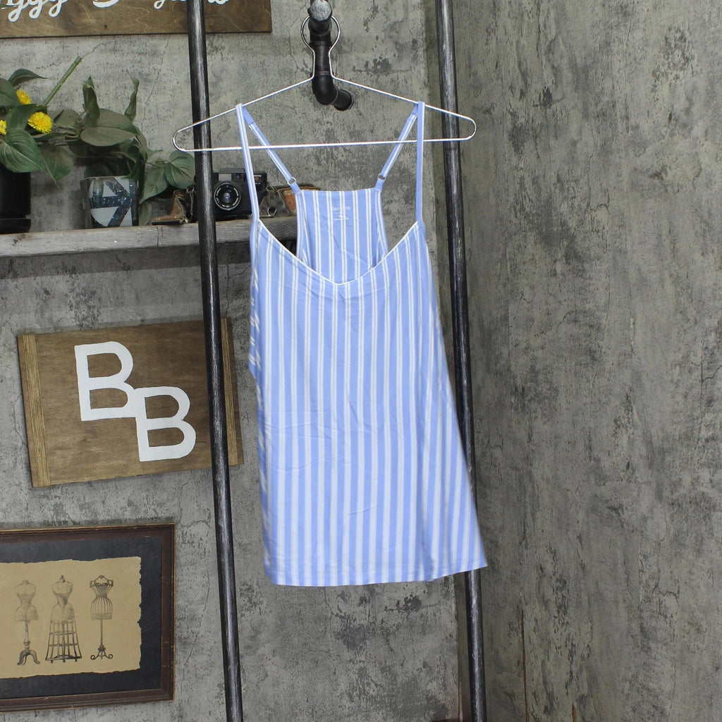 State Of Day Womens Racerback Tank Pajama Set 100201225MS Blue Stripe XL