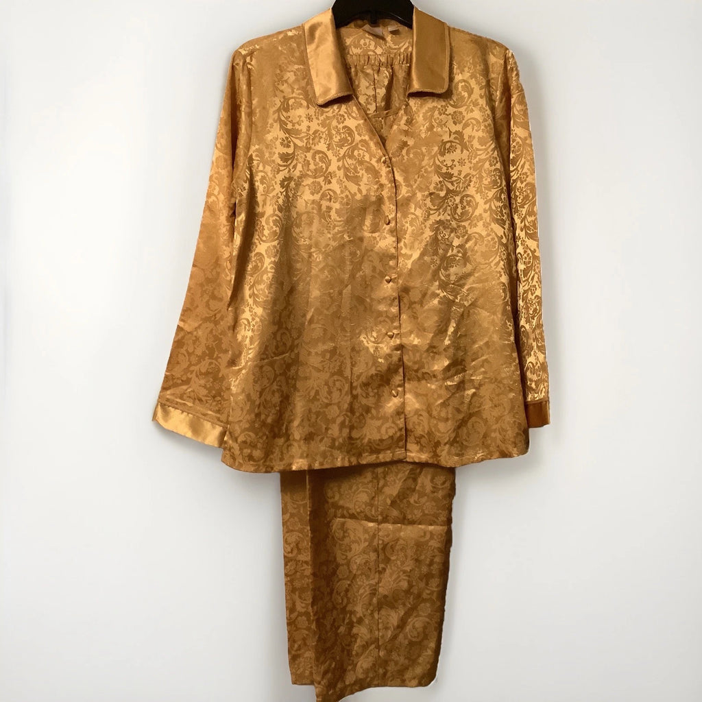 Vintage Enchanting Ladies Sleepwear. Medium (10-12). Gold. 3 Piece.