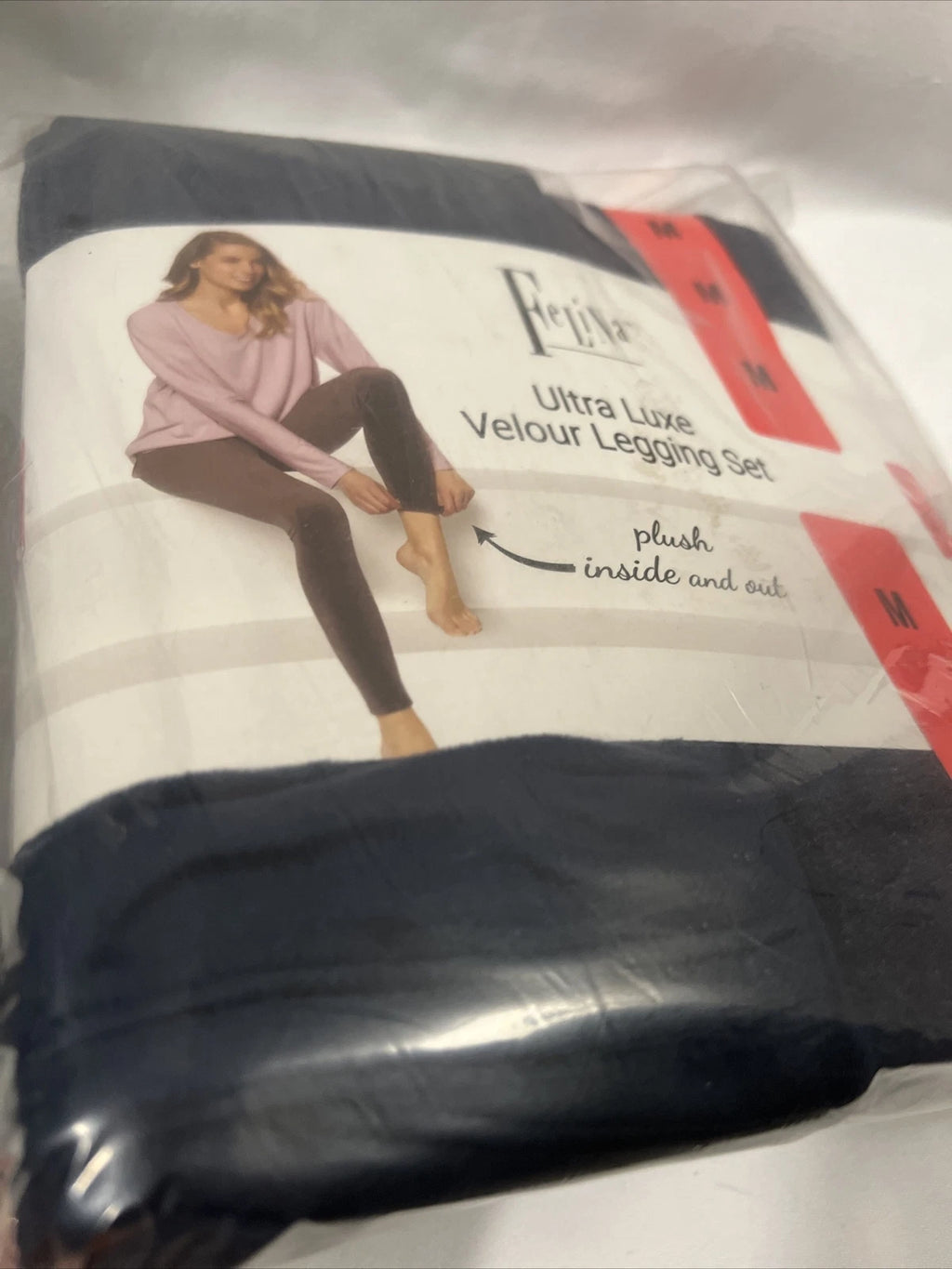 Felina Women's Ultra Luxe Velour Legging Lounge Set Loungewear Navy Size M 02