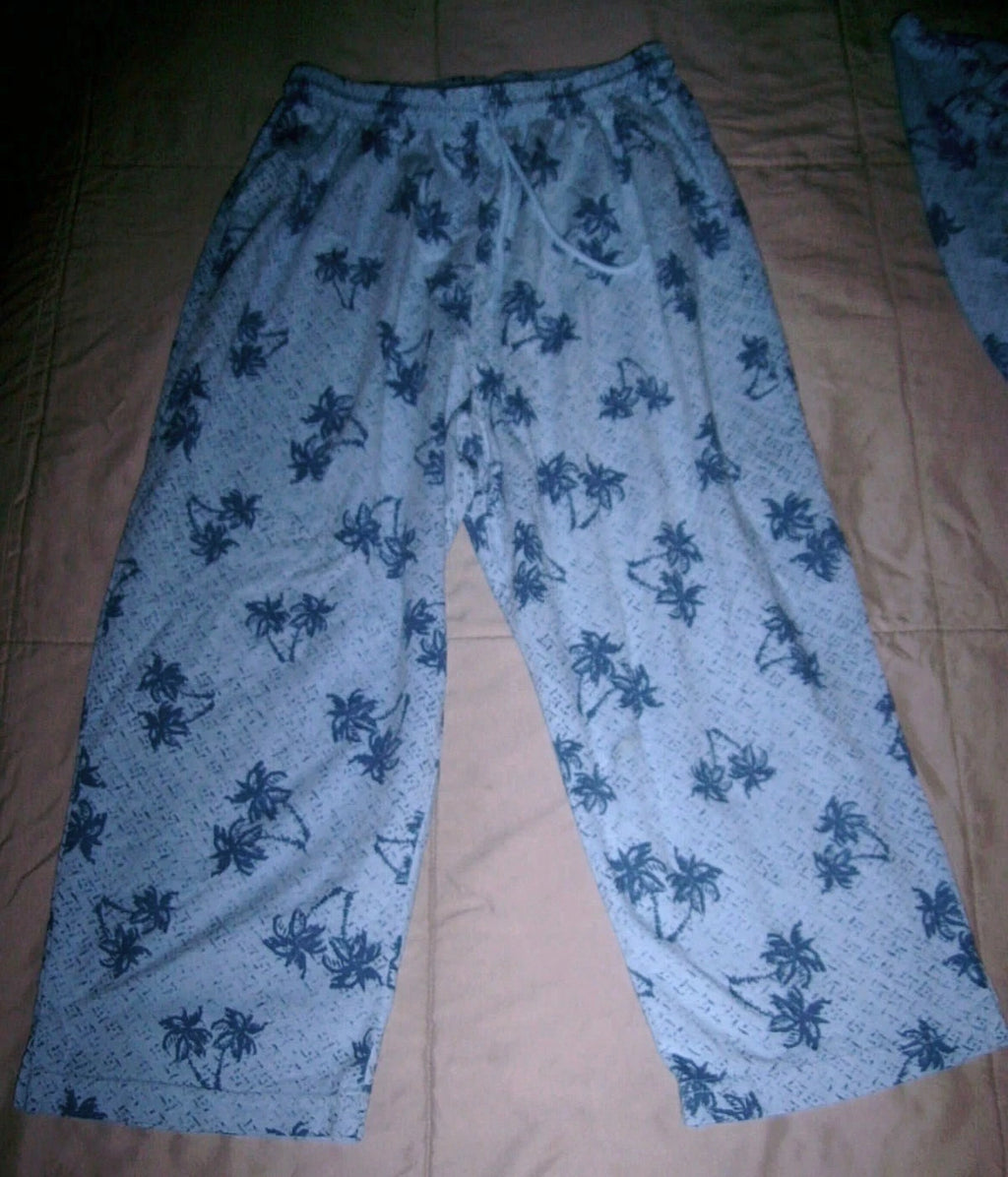 ON WHITE Adorable BLUE PAJAMAS Mismatched Sizes SMALL TOP & LARGE BOTTOMS Fun!!
