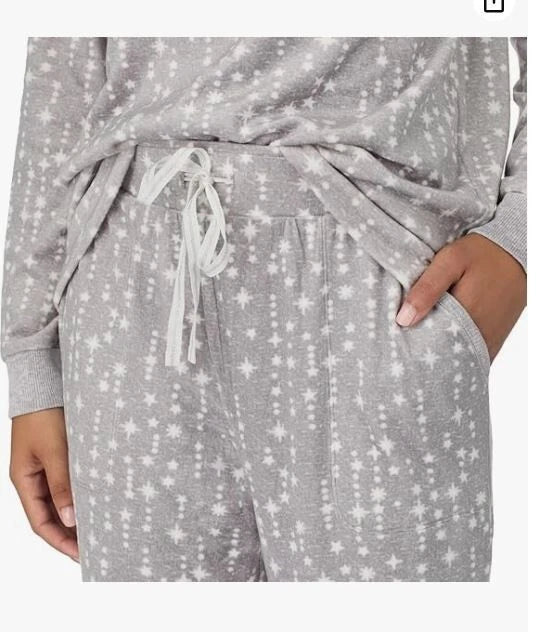 Nautica Women's 2 Piece Fleece Pajama Sleepwear Set, grey, XS (1019)