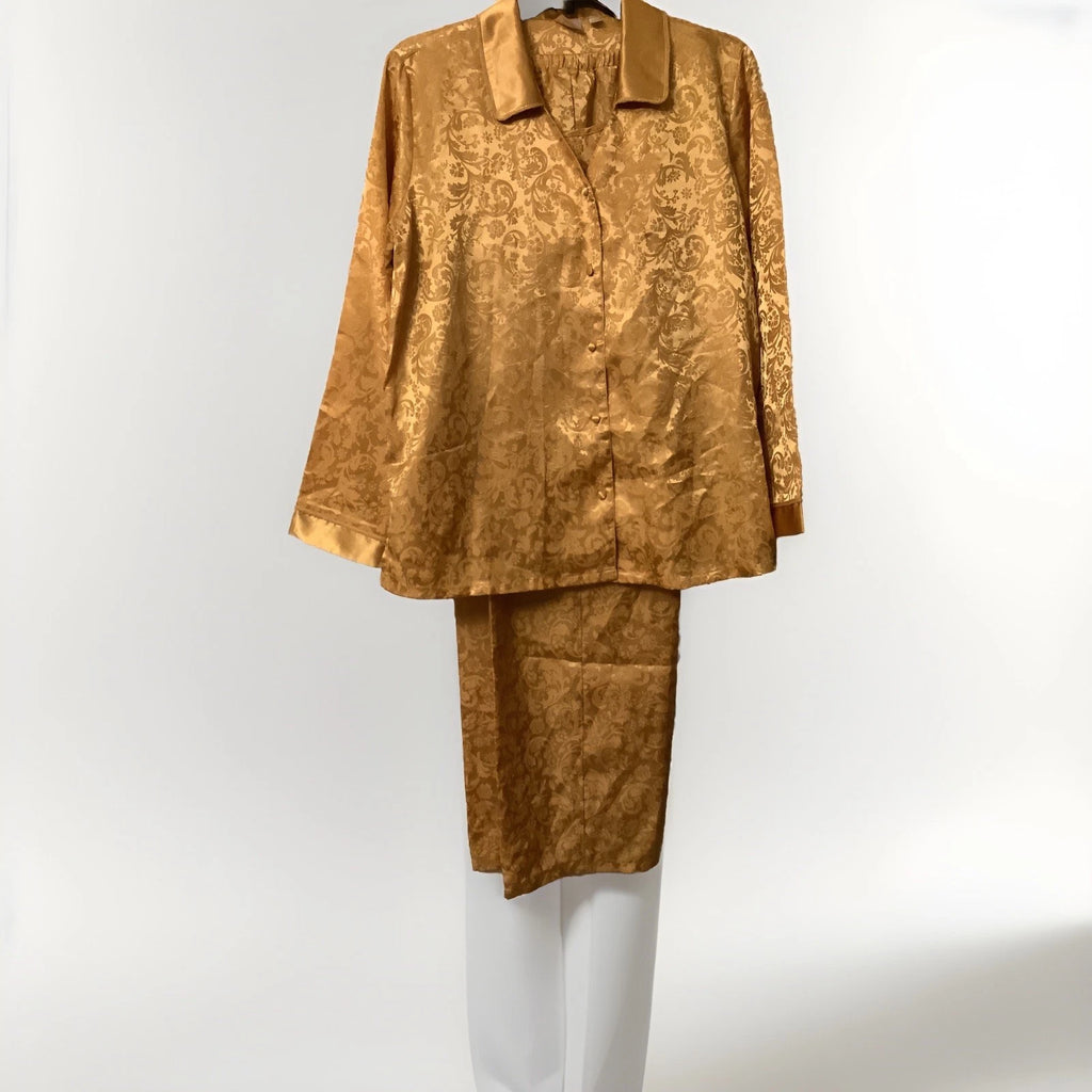 Vintage Enchanting Ladies Sleepwear. Medium (10-12). Gold. 3 Piece.