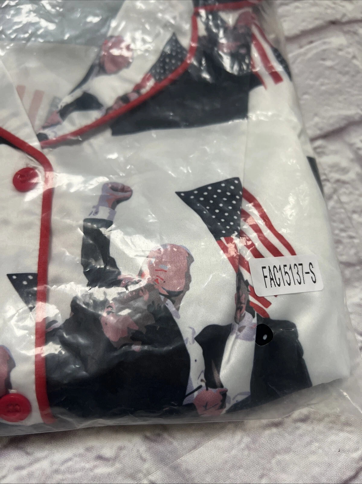 American Flag president Fight Pajamas Set Shorts NEW Small