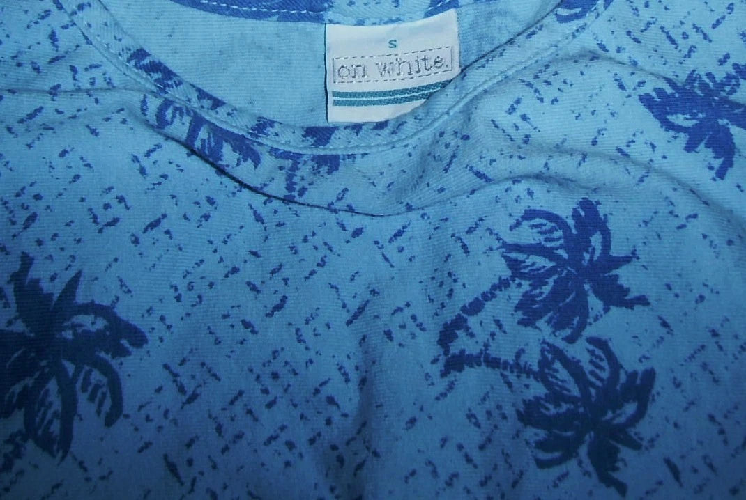 ON WHITE Adorable BLUE PAJAMAS Mismatched Sizes SMALL TOP & LARGE BOTTOMS Fun!!