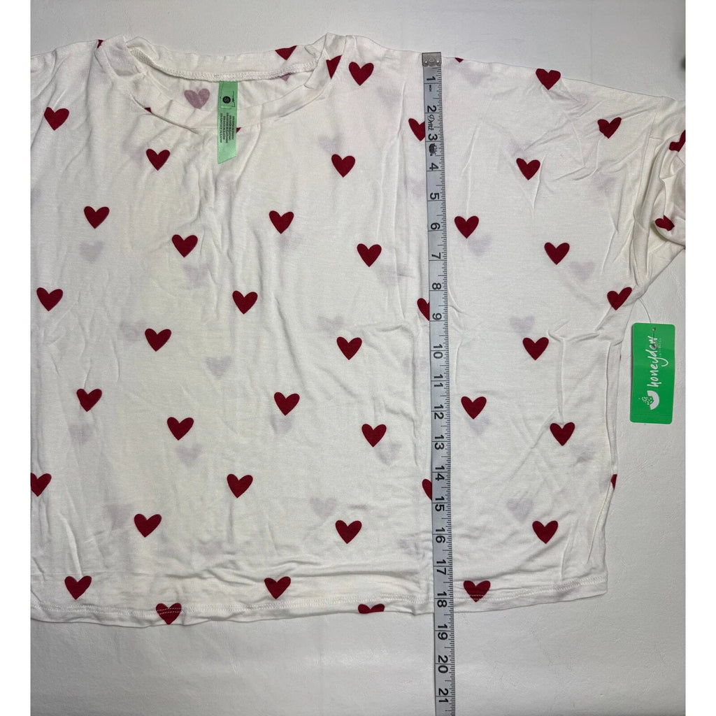 New Honeydew Intimates All American Shortie Set Ivory Hearts Size S