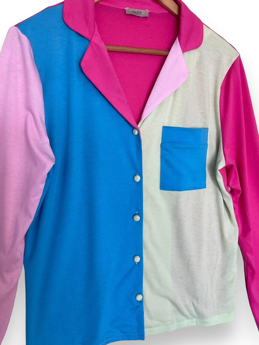 The Night Store Colour Block Pyjama Set Jersey Size S