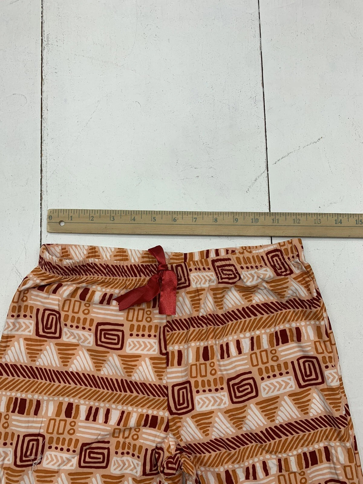 Make It Rain Womens Orange Multicolor Pajama Set Size Small
