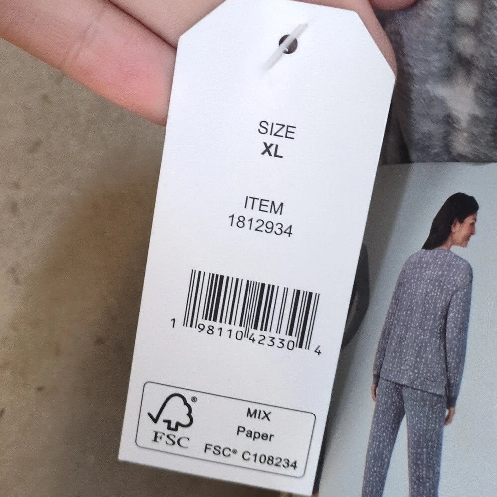Nautica Women's Gray Stars Cozy Soft Sleepwear Pajama Set Size XL