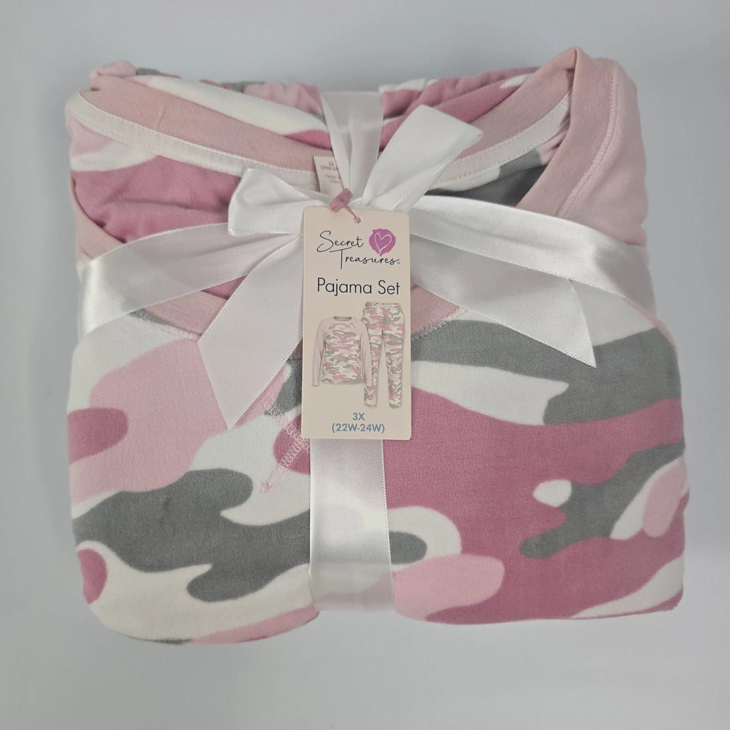 Secret Treasures Pajama Set Woman's 3XL (22W-24W) Pink Camouflaged Valor New