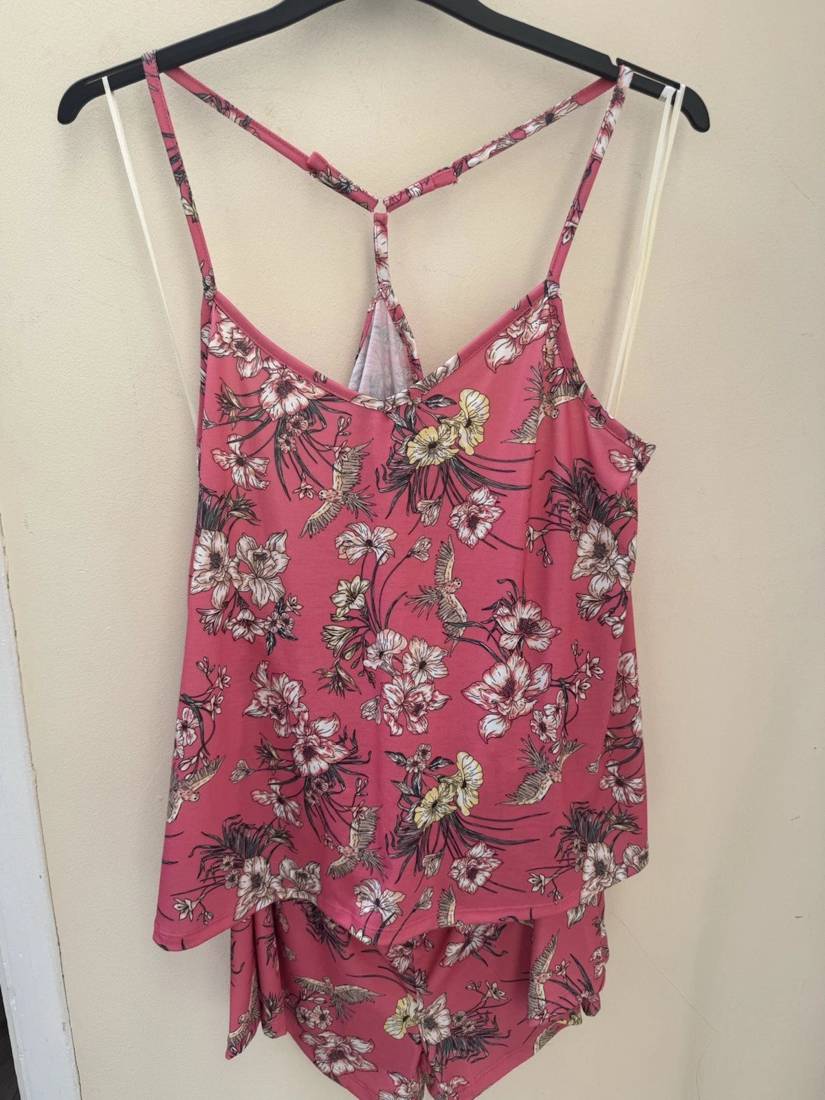 Bon Marche Tropical Print  Soft Touch Pyjama Shorts Set Camisole Top 20/22 BNWT