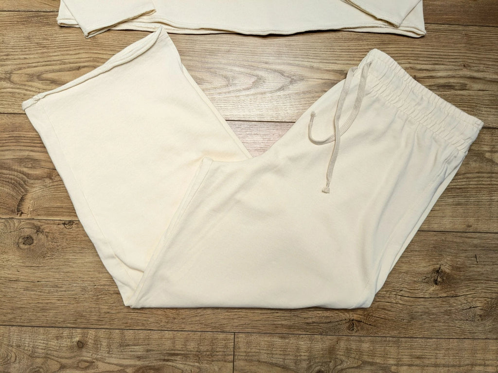 M&S Cool Comfort Cotton Cream Sweatshirt Jersey Pyjama Set Pyjamas PJs Medium 20