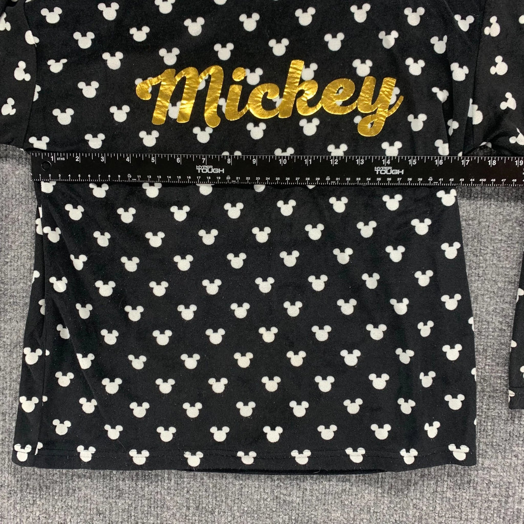 Disney Mickey Mouse Sleepwear Womens XS Black Stretch Pajama Top Pants Set